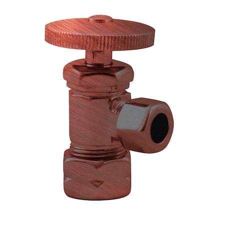 Westbrass Round Handle Angle Stop Shut Off Valve 1/2-Inch Copper Pipe Inlet W/ 3/8-Inch Compression Outlet in D105-11